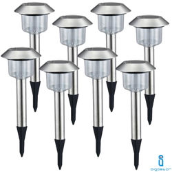 Luce Led Solare Da Giardino 6500K Lampioncino In Acciaio 8 Pezzi - AIGOSTAR precio