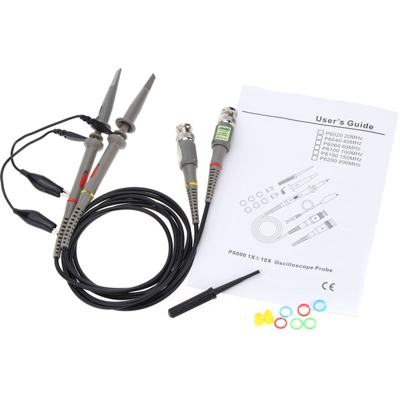 P6100 2 pezzi ad alta precisione oscilloscopio Sonda 1X 10X 100MHz coccodrillo Sonda di prova - ASUPERMALL