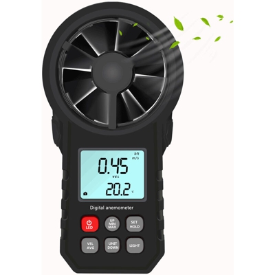 Anemometro portatile, nero - ASUPERMALL