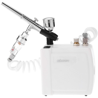 KKmoon Nuovo 110-240V professionale a gravita a doppia azione Airbrush compressore d'aria Kit per l'Arte Pittura trucco manicure mestiere Torta Spray