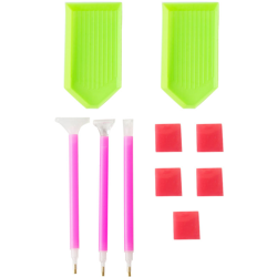 10Pcs / Set a mano diamante pittura Strumenti Set fai da te diamante ricamo Pen Tray Tools Accessori - ASUPERMALL en oferta