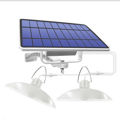 Lampadario retro a doppia testa solare IP65 guscio bianco luce bianca calda - ASUPERMALL