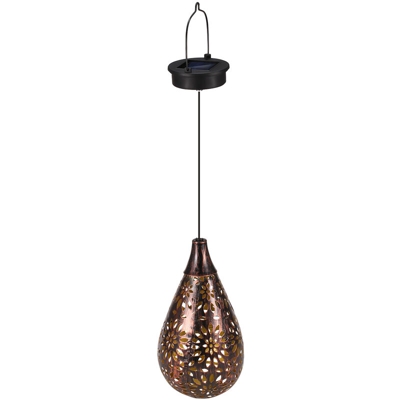 Lanterna a lampada cava solare in ferro battuto con motivo marocchino retro - ASUPERMALL
