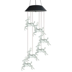 Solar Cervo Wind Chimes colore cangiante esterna luce solare del LED impermeabile alimentata Natale cervi Wind Chimes per la casa Party Night Garden características