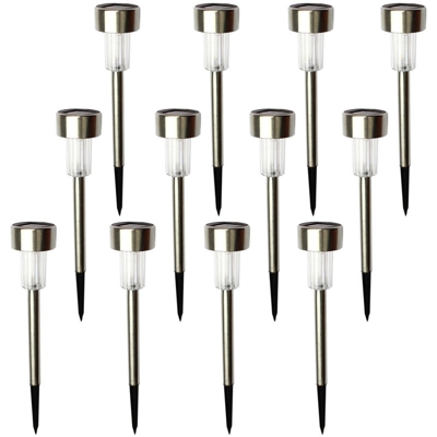 Lampada da terra a LED da giardino, luce bianca L50, confezione da 12 - ASUPERMALL