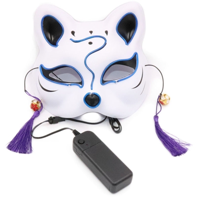 Fox di colore mezzo della maschera di protezione 10 festa di Halloween Led Neon glow in the abiti tonalita scura maschera di Cosplay della mascherina