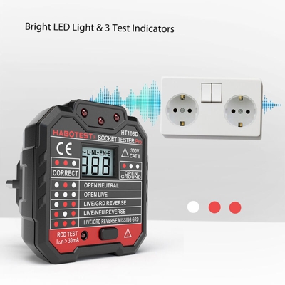 HABOTEST avanzata RCD elettriche Presa Tester automatico Neutro Live Earth Wire Test circuito di polarita del rivelatore della parete della spina