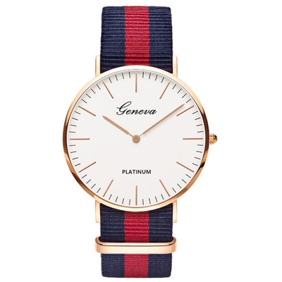 Casual Ginevra Tela della vigilanza della fascia donne degli uomini di moda dell'orologio di sport Unico Business quarzo - ASUPERMALL