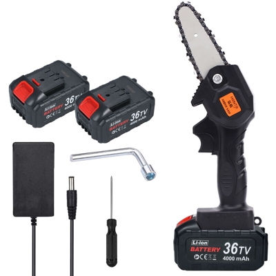 4000mAh Mini Mini seghe di registrazione motosega da 4 pollici del legno usate Seghe Black garden carica UE regolamentazione due societa elettriche