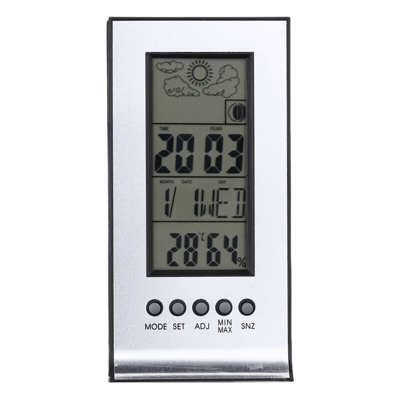 Barometro con sveglia a calendario, termometro elettronico multifunzione wireless e igrometro - ASUPERMALL
