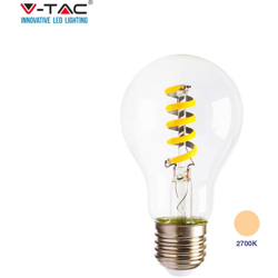 V-Tac Lampadina Led Vt-2164 E27 4W Bulb A60 In Vetro E Filamento Cob A Spirale Sku 7336 - HOUSECURITY precio
