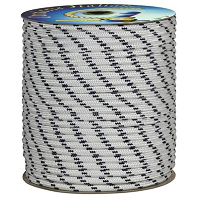 Corderie Italiane 006000778 Treccia Nautica, 12 mm, 30 Metri, Bianco con Segnalino Blu