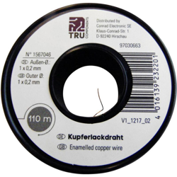 TRU COMPONENTS Filo di rame smaltato Diametro (con Isolante)=0.05 mm 1500 m en oferta