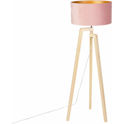 QAZQA Lampada da tavolo tripode puros - Moderno - Legno,Tessuto - Oro/Marrone/Rosa - Alltri Max. 1 x Watt precio
