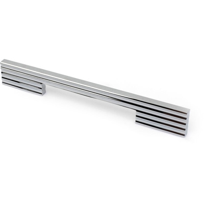 Maniglia stile contemporaneo, Alluminio, Cromato Lucido, 224 mm interasse. Marchio REI