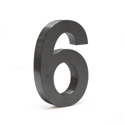 Numero civico in 3D "6" antracite 20cm carattere Arial antiruggine - WILTEC características