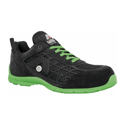 AIMONT Scarpa di sicurezza EN 20345 S1P SRC Verde SRC Verde G40 camoscio nero / verde tappo in plastica