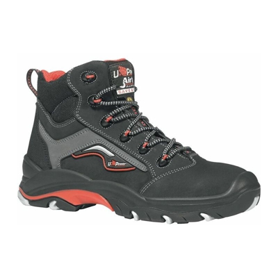 U-Power Stivali allacciati di sicurezza EN20345 ESD SSD S3 SRC Robusta taglia 45 Nubuck nero/rosso