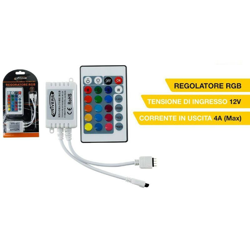 Telecomando IR 24 tasti luce e musica 12V per strisce LED RGB - UNIVERSO en oferta