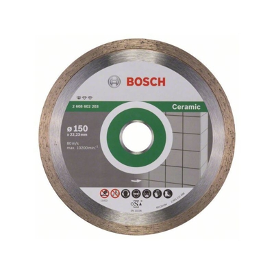 Bosch Lama da taglio diamantata standard per ceramica, 150 x 22,23 x 1,6 x 7 mm, confezione da 1 pezzo
