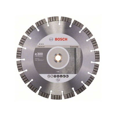 Bosch Disco diamantato Best for Concrete, 300 x 20,00+25,40 x 2,8 x 15 mm - 2608602657