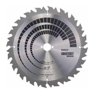Bosch Lama per sega circolare Construct Wood, 315 x 30 x 30 x 3,2 mm, 20, SB2
