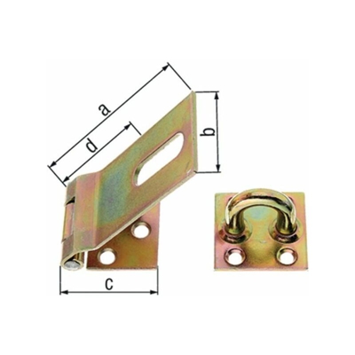 Fermo di sicurezza L.93x38mm B.37mm STA galv. giallo zincato GAH - Gah Alberts
