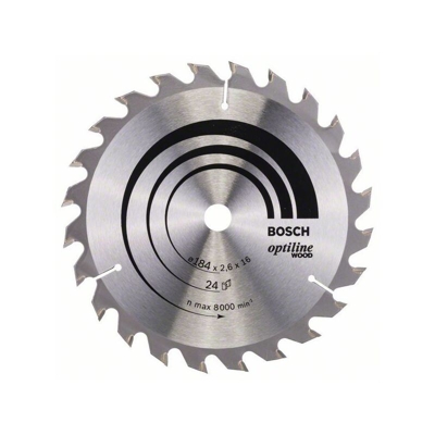 Bosch Lama per sega circolare Optiline Wood per sega circolare manuale, 184 x 16 x 16 x 2,6 mm, 24