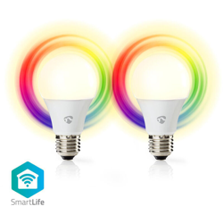 LAMPADINA LED WiFi SMART E27 RGB+W 6W 470LM A+ APP ALEXA GOOGLE HOME 2 PEZZI - NEDIS características