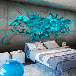 Fotomurale Blue Ink Blot cm 300x210 Artgeist en oferta