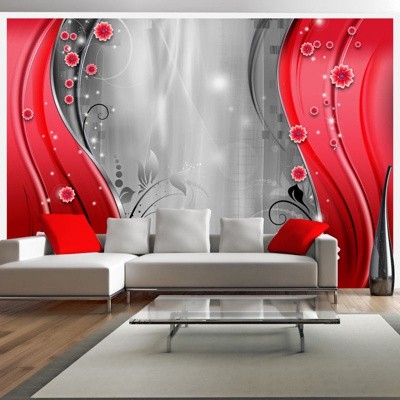 Fotomurale Dietro la cortina di rosso cm 300x210 Artgeist