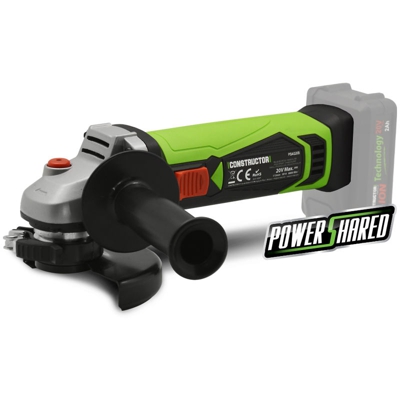 CONSTRUCTOR Power Shared PSAG20B - Smerigliatrice professionale 20V senza filo, Garanzia 5 anni. Batteria non compresa - CONSTRUCTOR - POWER SHARED