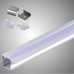 10x Profili da incasso in alluminio 2 Metri Cubico a Filo con Copertura in Plastica Opaca Bianca per strip led strisce - UNIVERSO en oferta
