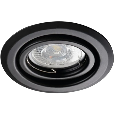 faretto incasso alor 1 luce 80 mm CE IP20 lamiera di acciaio nero orientabile tondo kan 26796 - KANLUX