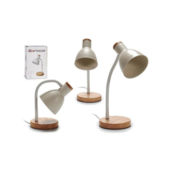 Gift Decor - Flexo/Lampada da scrivania Bianco Legno Metallo (14 x 36 x 14 cm) características