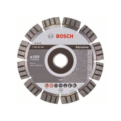 Bosch Lama da taglio diamantata Best for Abrasive, 150 x 22,23 x 2,4 x 12 mm