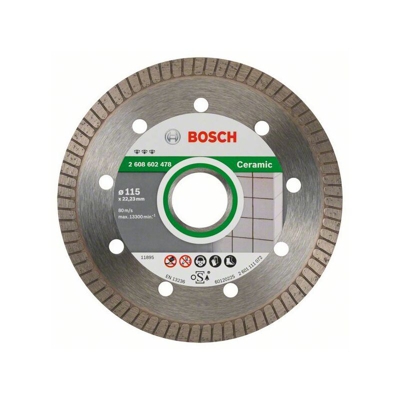 Bosch Lama da taglio diamantata Best for Ceramic Extra-Clean Turbo, 115 x 22,23 x 1,4 x 7 mm