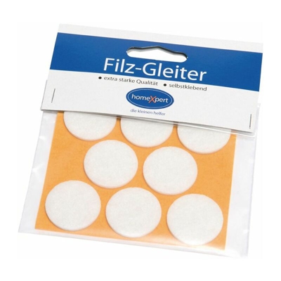 Aliante in feltro diametro 28mm bianco autoadesivo 9 pezzi / SB card - QUALITY BRAND