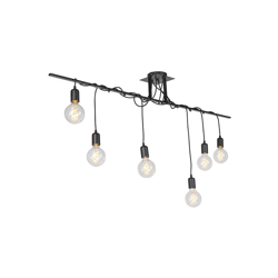 QAZQA Lampada a sospensione grande facile - Moderno - Metallo - Nero - Tondo/Oblungo Max. 6 x Watt en oferta