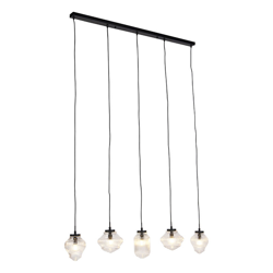 QAZQA Lampada a sospensione idro - Art déco - Vetro,Metallo - Nero - Tondo/Oblungo Max. 5 x Watt características