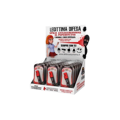 Espositore Spray Antiaggressione Totale 18 Pezzi - NULL