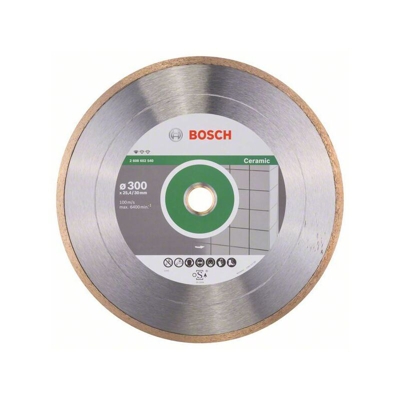 Bosch Lama da taglio diamantata standard per ceramica, 300 x 30 + 25,40 x 2 x 7 mm