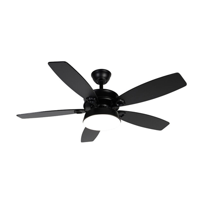 QAZQA Ventilatori da soffitto malaki - Moderno - Legno,Acciaio - Nero - Tondo Non sostituibile Max. 1 x 24 Watt