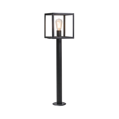 Palo da giardino rotterdam - Moderno - Vetro,Acciaio inossidabile - Nero - Cubo/Quadrato/Oblungo Max. 1 x Watt - Qazqa