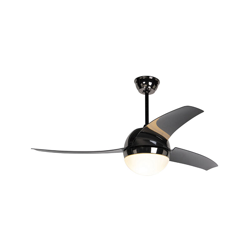 QAZQA Ventilatori da soffitto bora - Moderno - Vetro,Plastico,Acciaio - Nero/Cromo - Tondo Max. 2 x Watt precio