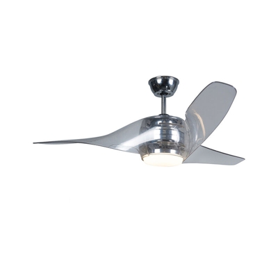 QAZQA Ventilatori da soffitto sirocco - Moderno - Plastico,Metallo - Trasparente/Cromo - Tondo Non sostituibile Max. 1 x 18 Watt