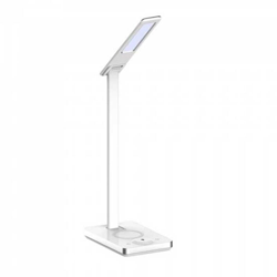 Lampada LED da Tavolo 5W Quadrata 3 in 1 con Pad di Ricarica Incluso Trasformatore Carica Veloce 3.0A Colore Bianco - V-tac en oferta