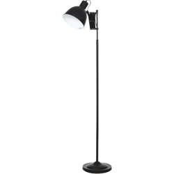 Homcom Lampada da Terra 140cm con Paralume Regolabile ed Estraibile in Metallo Nero en oferta