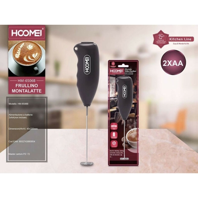 Hoomei - Frullino montalatte 2xAA HM-6506B | Bianco