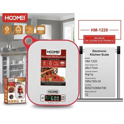 Hoomei - Bilancia elettronica da cucina da appendere fino a 5Kg HM-1220